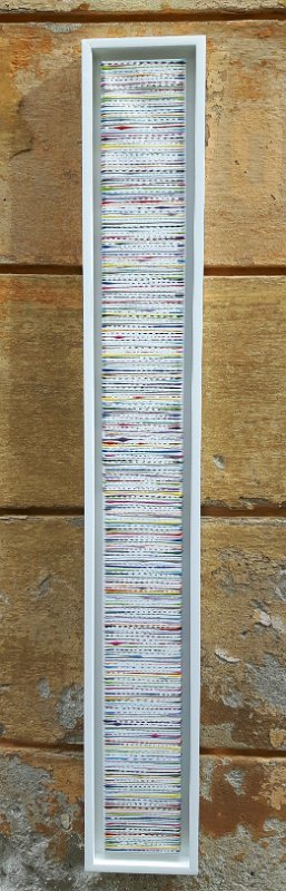 Coloured lines 4 2018 100×10 Acryl-Lack auf LW, SOLD